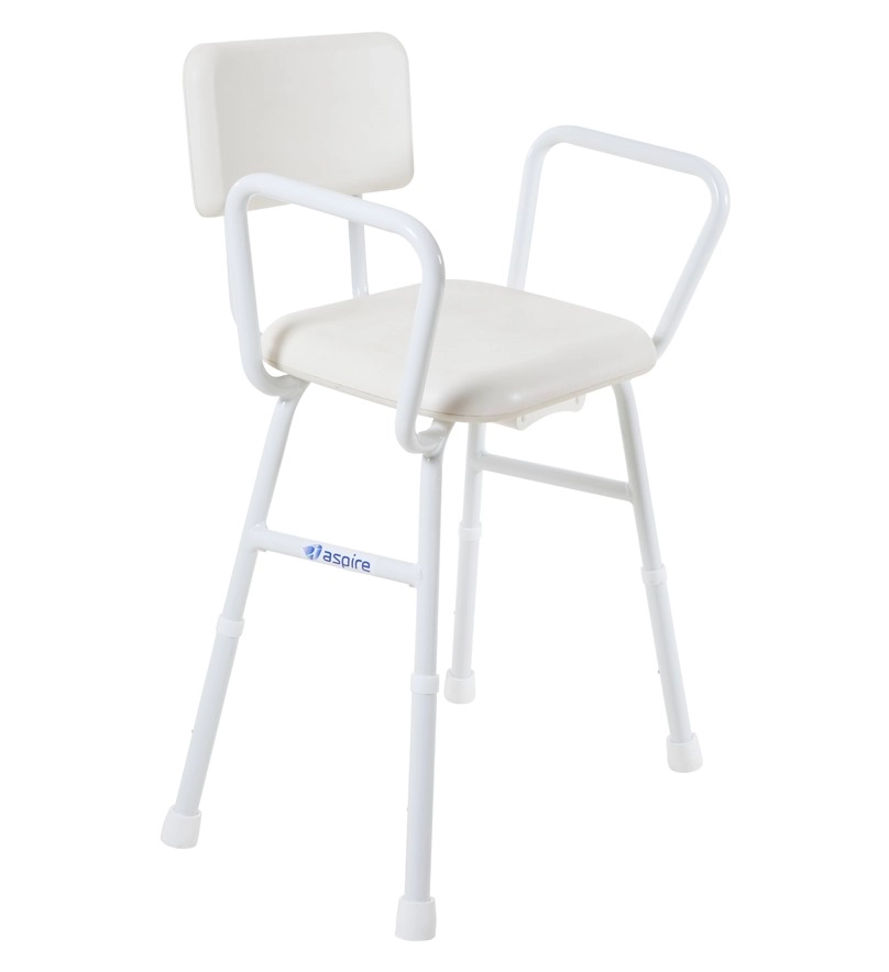 Aspire Shower Stool Padded Seat and Back Dynamic Rehab Equipment